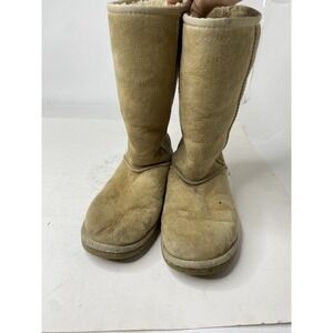UGG Women's Classic Tall Tan Beige Chestnut Suede Winter Boots Size W6 5815